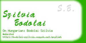 szilvia bodolai business card